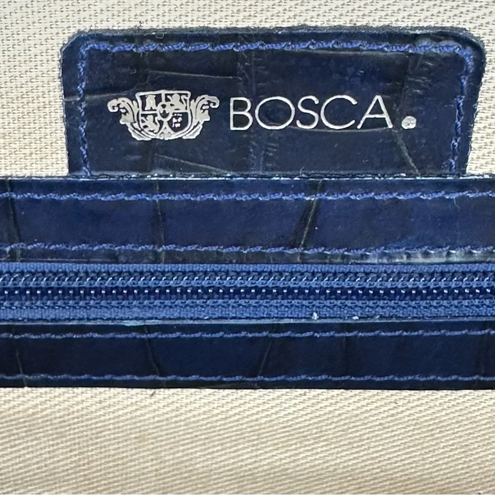 Bosca Blue Alligator Leather Partners Briefcase and Key - Picture 15 of 16